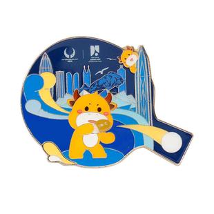 第34届国际乒联亚乒联盟亚洲杯吉祥物款城市球拍徽章乒乓球迷周边