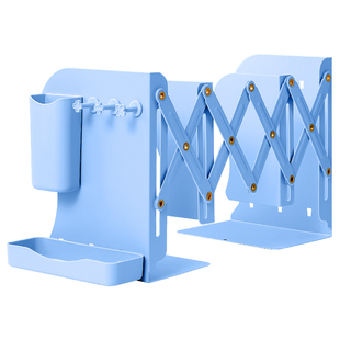 国潮古风书立架桌面可伸缩书立书本收纳置物架带笔筒书夹固定书本学生用桌上折叠立书架高中生教室用放书神器