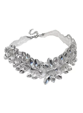 法式超闪水晶锁骨项链女款轻奢