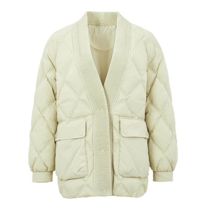 短款羽绒服雪中飞时尚V领