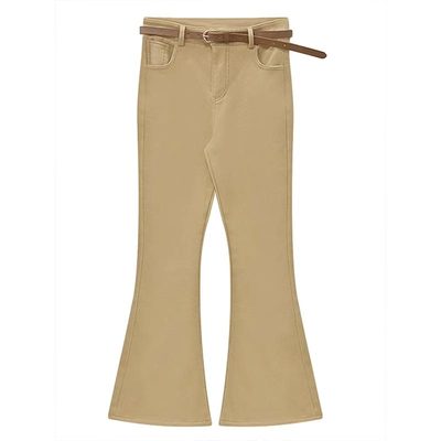 老钱风高腰喇叭拖地裤长裤