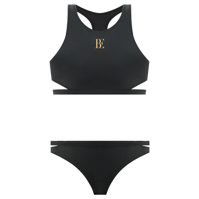 BE范德安时尚系列分体泳衣三角女黑色小胸性感聚拢度假高级感温泉