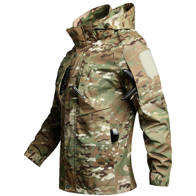 春秋新款休闲迷彩服套装耐磨防水工装劳保外套冲锋衣户外男工作服