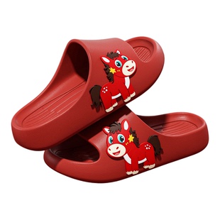 下班开心马拖鞋女男儿童款2026新款居家用情绪价值红色哭哭马凉拖