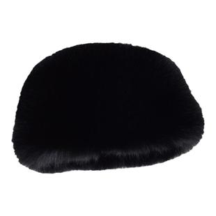 仿皮草帽子女款2024冬季保暖毛绒狐狸毛风雪帽洋气时髦护耳平顶帽