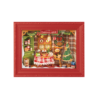rolife若来圣诞雪夜冬日童话派对相框手工拼装创意摆件小屋女礼物