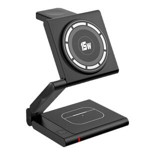 金属折叠三合一无线充电器磁吸全家桶桌面懒人支架适用苹果16手机airpods耳机iwatchS9手表充电座15magsafe