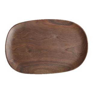 日式木质托盘创意相思木不规则实木盘无印风点心碟鹅卵石茶盘餐盘