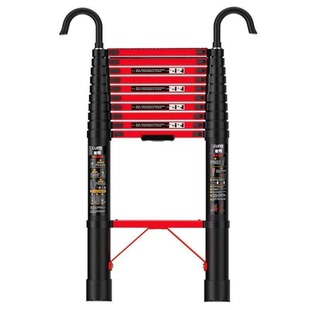 超长伸缩式梯子特粗铝合金节梯钢管直梯安全工程梯带钩爬梯阁楼梯