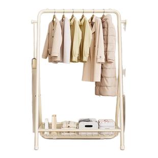 落地衣架家用挂衣架室内简易衣帽架卧室隔夜衣架可折叠衣服收纳架