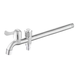 不锈钢一进二出双控水龙头洗衣机通用加长特长三通防溅阳台三角阀