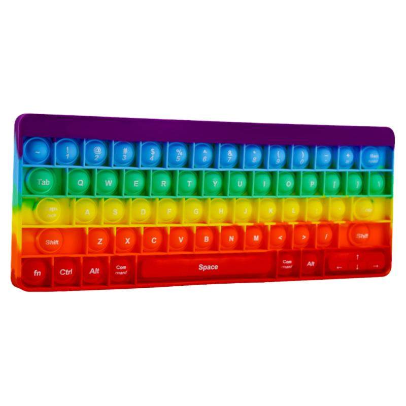 kids Rainbow Silicone  Keyboard pop it Fidget Toys按键盘玩具