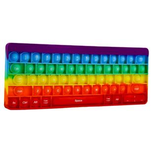 kids Rainbow Silicone Keyboard pop it Fidget Toys按键盘玩具