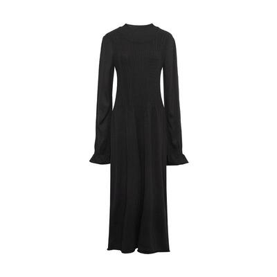 赫本风/MSLAN羊毛收腰显瘦小黑裙