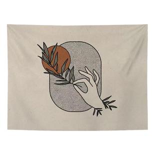 布置挂毯租房室内莫兰迪色风背景布ins挂布宿舍房间床头墙面挂画