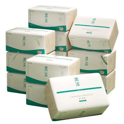 清沐10包400层本色压花卫生纸
