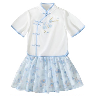 精典泰迪品牌童装女童汉服套装儿童夏季薄款套装裙古风中大童国风