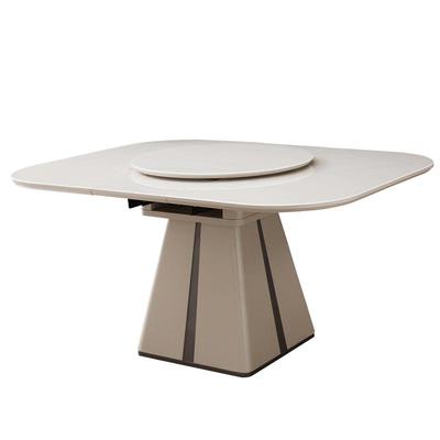 政府补贴全友家居现代简约玻璃餐桌客厅家用折叠伸缩方桌带转盘