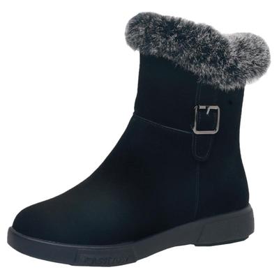 真皮厚底磨砂皮雪地靴