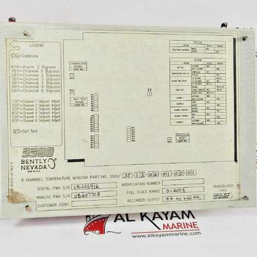 BENTLY NEVADA 3300/ 35-13-02-01-00-01 6 CHANNEL TEMPERATURE