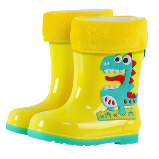 儿童雨鞋男孩冬季加绒保暖男童雨靴宝宝小孩女款胶鞋可爱防滑水鞋