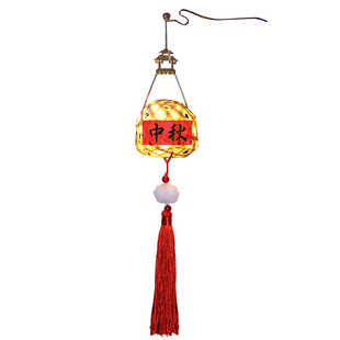竹编灯笼新年手工diy材料古风非遗元宵节儿童手提发光小兔子花灯