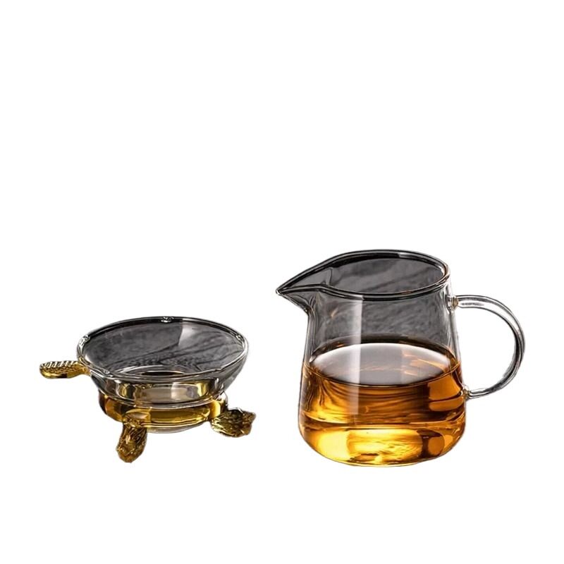 玻璃茶滤公道杯茶漏加厚高硼硅公杯过滤网分茶器家用套装茶具单个