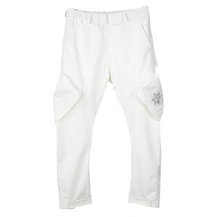 诺凡希秋冬束脚休闲裤男松紧拉链魔术贴裤脚美式纯黑骑行工装长裤