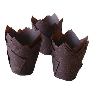 出口烘焙蘑菇头蛋糕纸托耐高温防油纸麦芬muffin金色郁金香纸杯