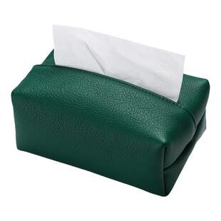 狮伯龙车载头层牛皮纸巾盒多功能通用挂式创意汽车真皮抽纸收纳盒