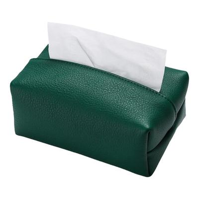 狮伯龙车载头层牛皮纸巾盒多功能通用挂式创意汽车真皮抽纸收纳盒