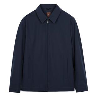 才子男装翻领夹克男士2025春秋季款高端中年商务休闲简约行政外套