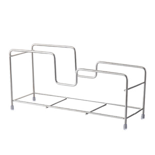 厨房置物架不锈钢锅盖架台面橱柜内分隔多功能炒锅平底锅具收纳架