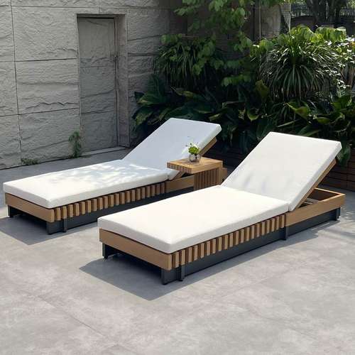 工厂直销Kury户外铝合金金属躺床泳池酒店别墅民宿海边沙滩椅茶几