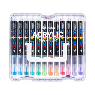 直液丙烯马克笔透明盒装学生美术手抄报48色不透色可叠色画笔儿童涂鸦画画水彩笔60色动漫卡通简笔画涂色丙烯
