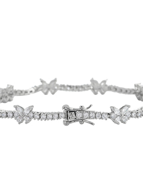 ins风蝴蝶拼接满钻锆石超闪手链