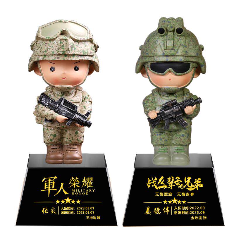 特种兵退伍军人手办纪念品卡通桌面生日礼物男生铁血军魂士兵摆件