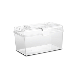 手提小盒子塑料收纳盒透明带盖防尘整理盒桌面有盖杂物零食储物箱