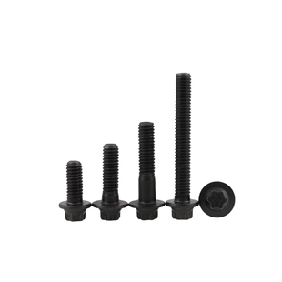 梅花头带垫螺丝新品12.9级外六花法兰螺栓M5M6梅花防盗外六角螺丝