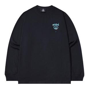 BEASTER鬼脸泼墨刺绣长袖T恤男23新品秋潮牌情侣上衣女