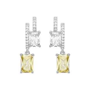 敲闪包邮新娘耳环耳饰高端微镶钻锆石耳钉长款显小脸耳环集合镀银