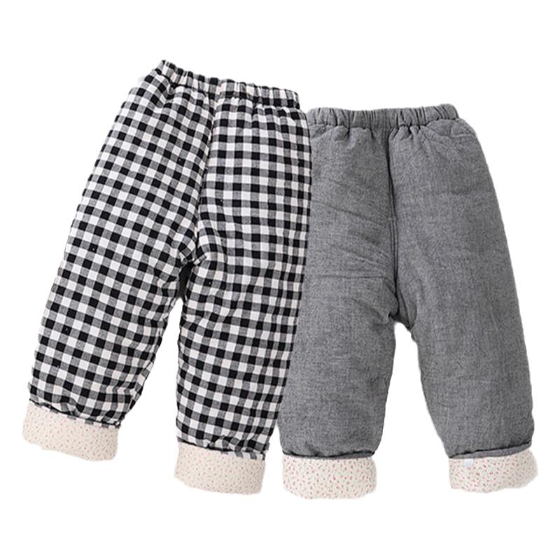宝宝手工棉衣男童棉裤儿童棉衣内胆加厚棉服外出棉服格子组合套装