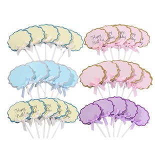 100支 空白可写字蝴蝶结插牌蛋糕装饰插件手写名字祝福语卡片生日