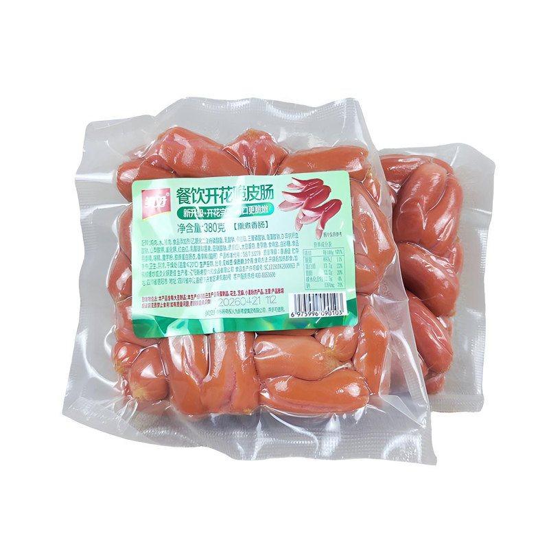 整件10袋 美好餐饮开花脆皮肠380g 脆嫩熏煮香肠火锅串串烧烤食材