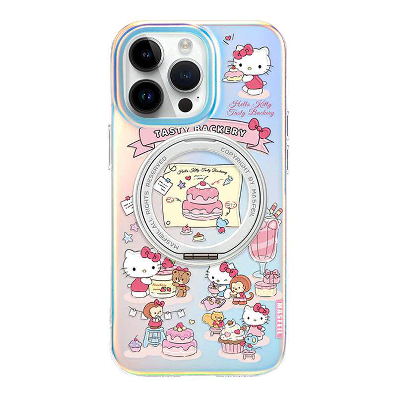 ANGYING × 凯蒂蛋糕店适用苹果18promax手机壳新款iphone17pro磁吸带支架ip16支点可爱套Lo5全包的高级感13
