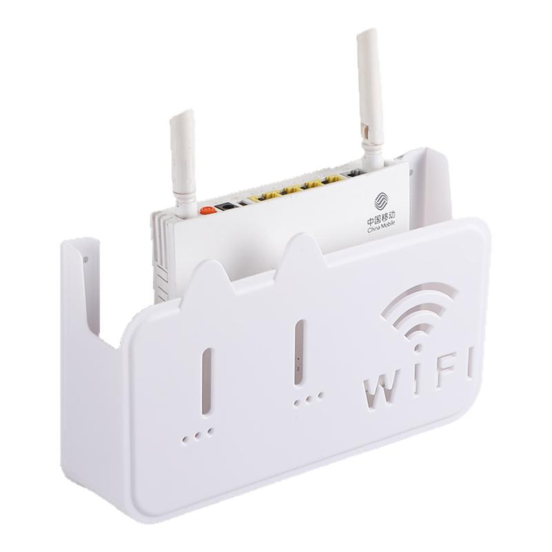 无线wifi电视机顶盒路由器置物架免打孔收纳盒子壁挂式装饰遮挡箱