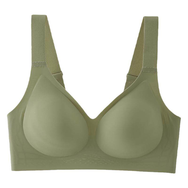 大码内衣女固定杯无痕薄款大胸显小胸防下垂收副乳孕妇睡眠文胸罩