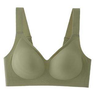 大码内衣女固定杯无痕薄款大胸显小胸防下垂收副乳孕妇睡眠文胸罩