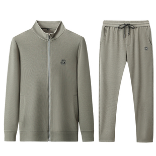 正品意大利名牌高端男士运动服套装春秋季休闲夹克外套男装两件套