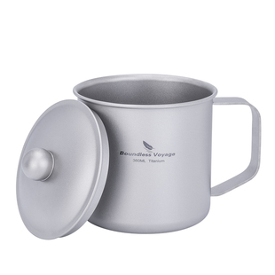 必唯纯钛户外水杯360ml单层露营马克杯便携野营杯子咖啡杯茶杯